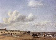 VELDE, Adriaen van de The Beach at Scheveningen wr oil painting artist